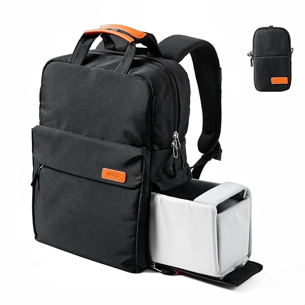 Amazon.co.jp: UBANT レザーカメラバックパック 写真家用 ビンテージ